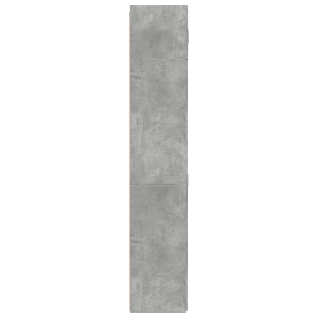 Armoire de rangement gris béton 80x42,5x225cm bois d'ingénierie - XIOS