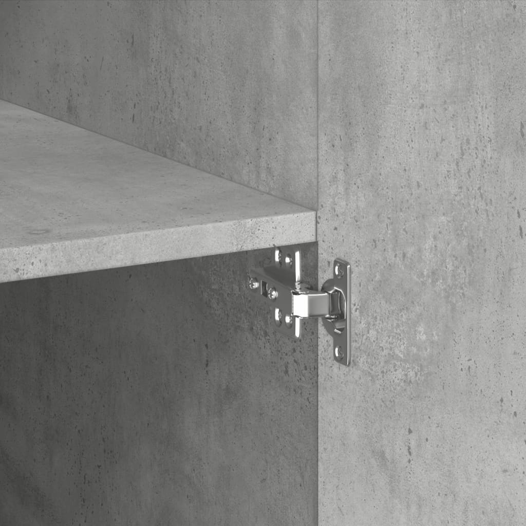 Armoire de rangement gris béton 80x42,5x225cm bois d'ingénierie - XIOS