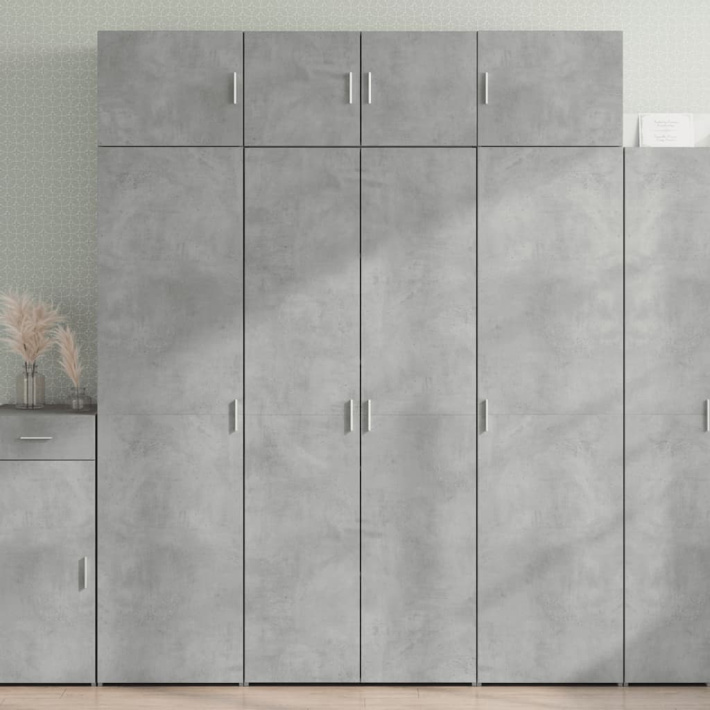 Armoire de rangement gris béton 80x42,5x225cm bois d'ingénierie - XIOS