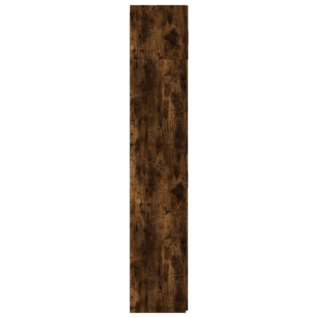 Armoire de rangement chêne fumé 80x42,5x225cm bois d'ingénierie