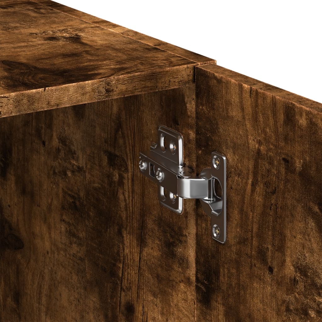 Armoire de rangement chêne fumé 80x42,5x225cm bois d'ingénierie - XIOS