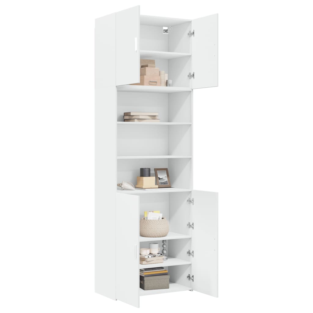 Buffet haut blanc 80x42,5x249 cm bois d'ingénierie - XIOS