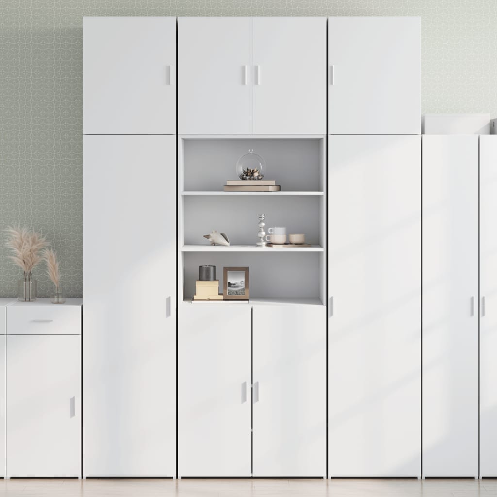 Buffet haut blanc 80x42,5x249 cm bois d'ingénierie - XIOS