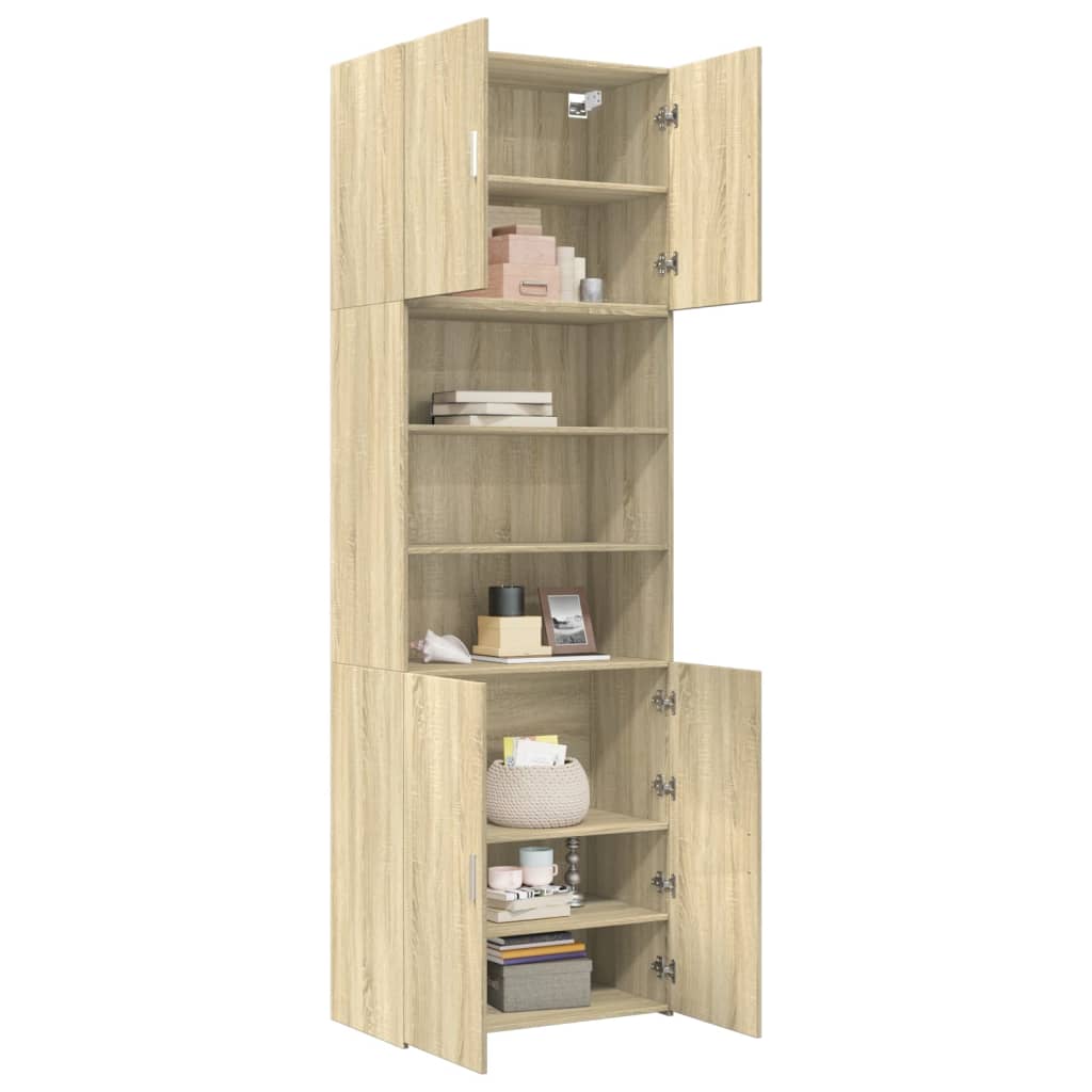 Buffet haut chêne sonoma 80x42,5x249 cm bois d'ingénierie - XIOS