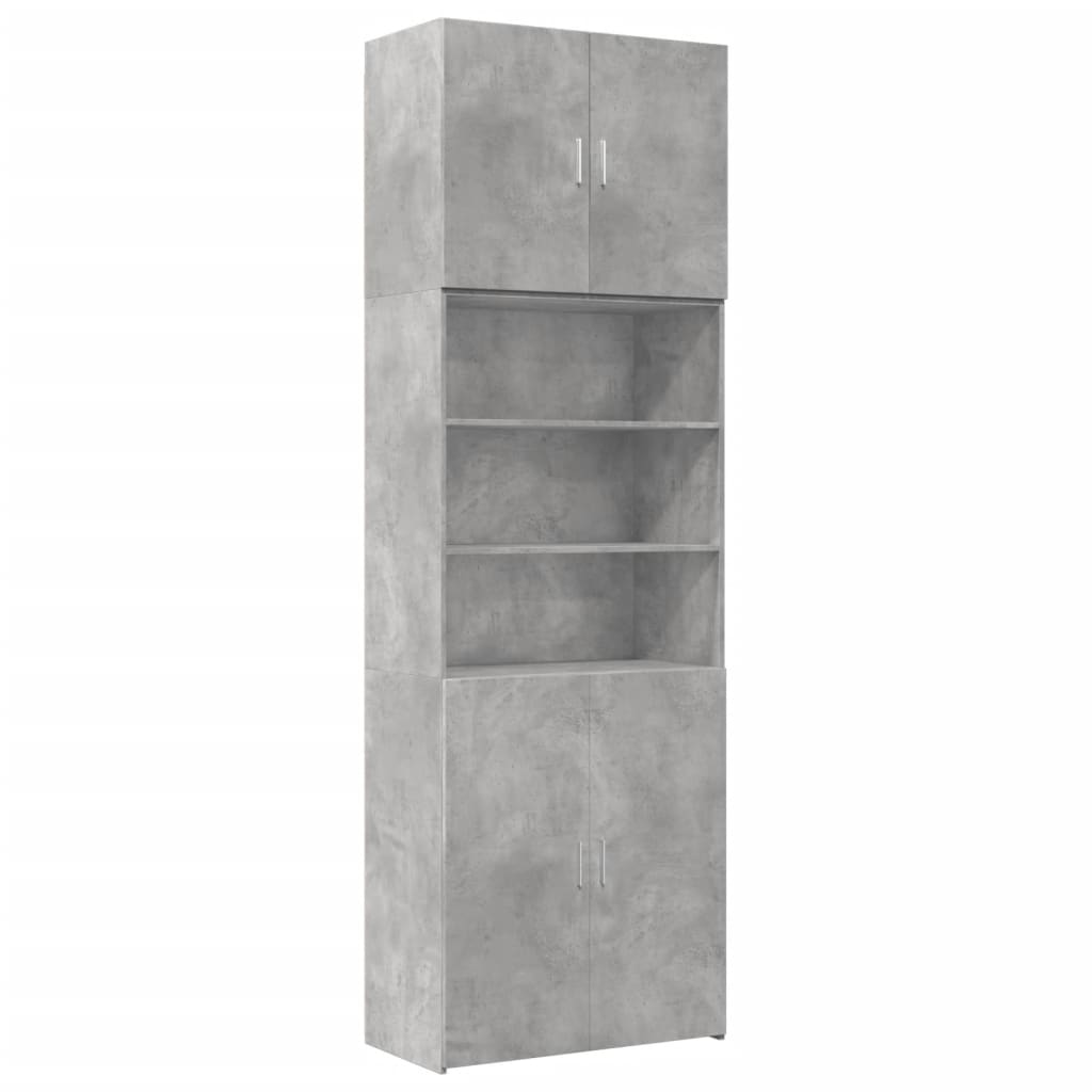 Buffet haut gris béton 80x42,5x249 cm bois d'ingénierie - XIOS