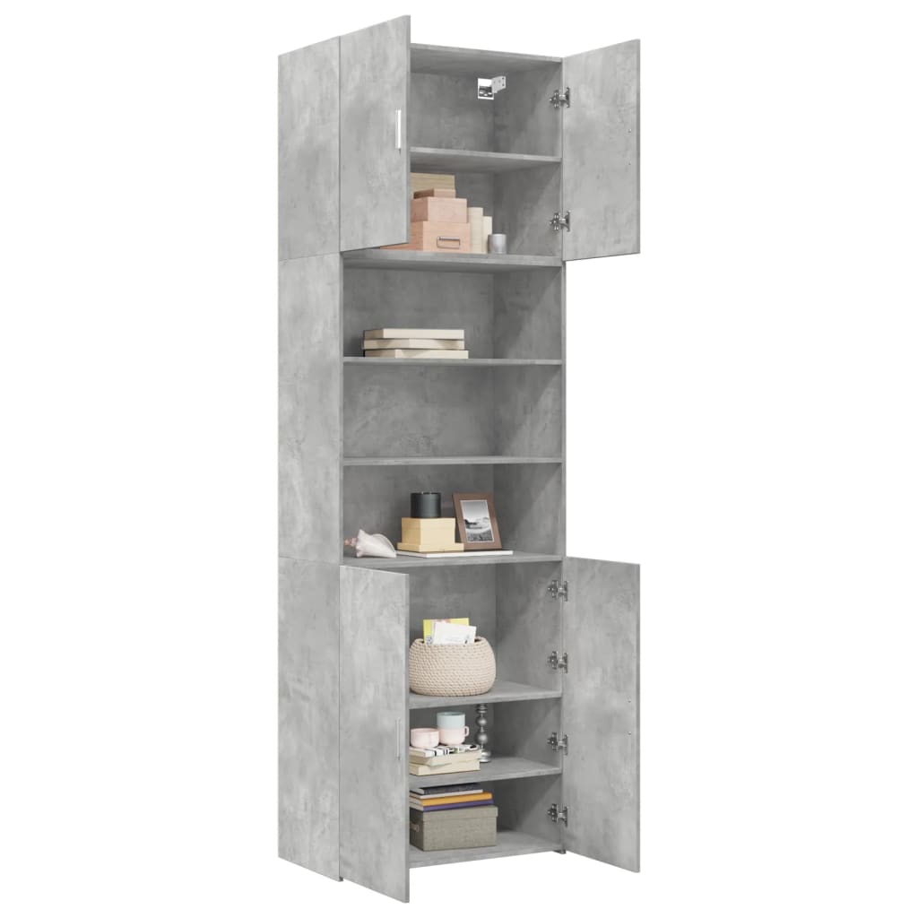Buffet haut gris béton 80x42,5x249 cm bois d'ingénierie - XIOS