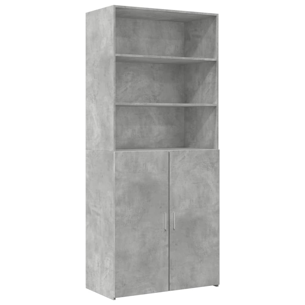 Buffet haut gris béton 80x42,5x249 cm bois d'ingénierie - XIOS