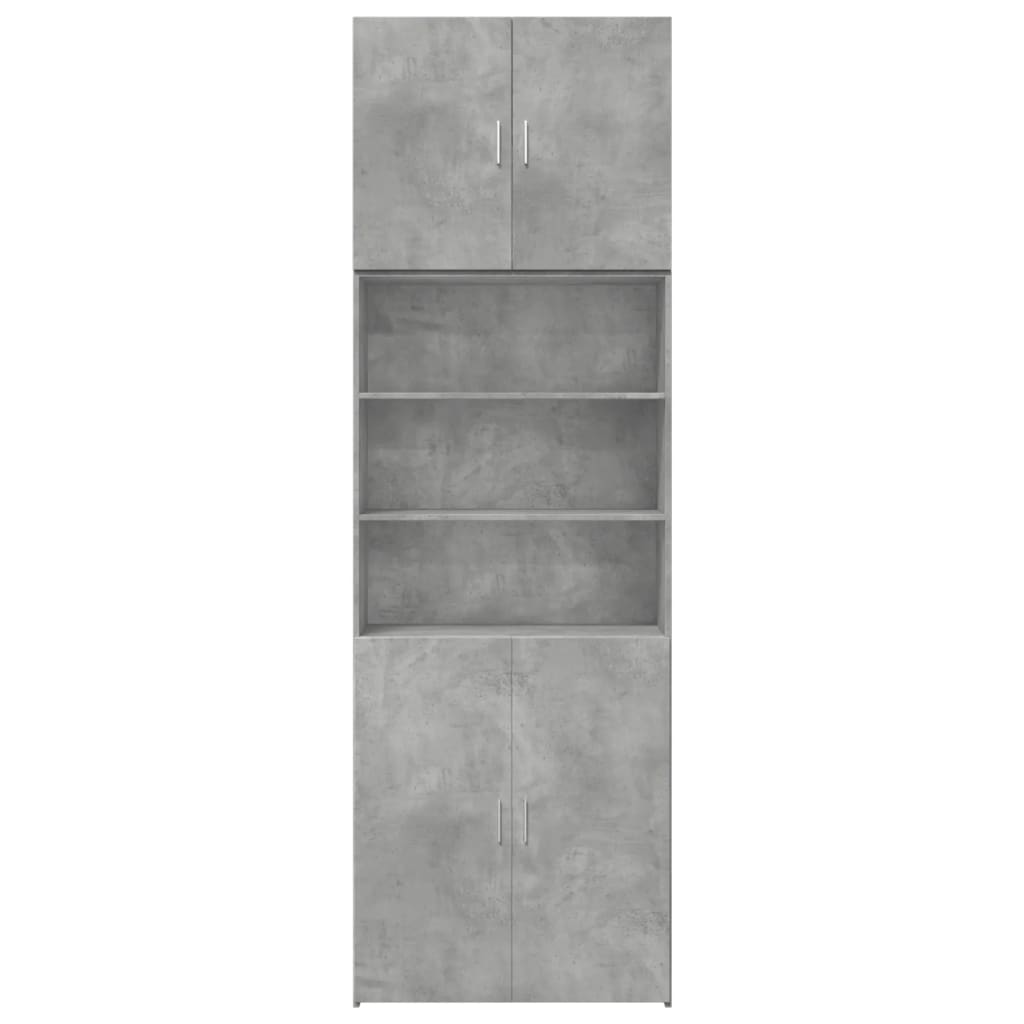 Buffet haut gris béton 80x42,5x249 cm bois d'ingénierie - XIOS