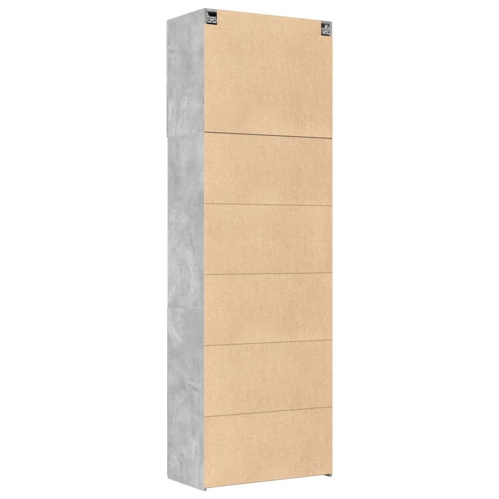 Buffet haut gris béton 80x42,5x249 cm bois d'ingénierie - XIOS