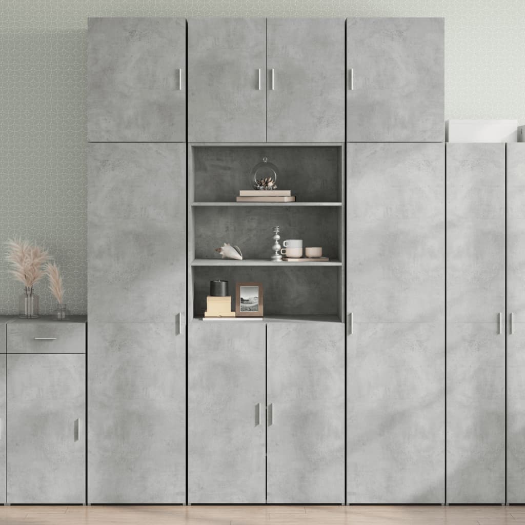 Buffet haut gris béton 80x42,5x249 cm bois d'ingénierie - XIOS