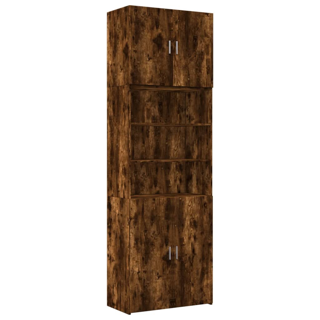 Buffet haut chêne fumé 80x42,5x249 cm bois d'ingénierie - XIOS