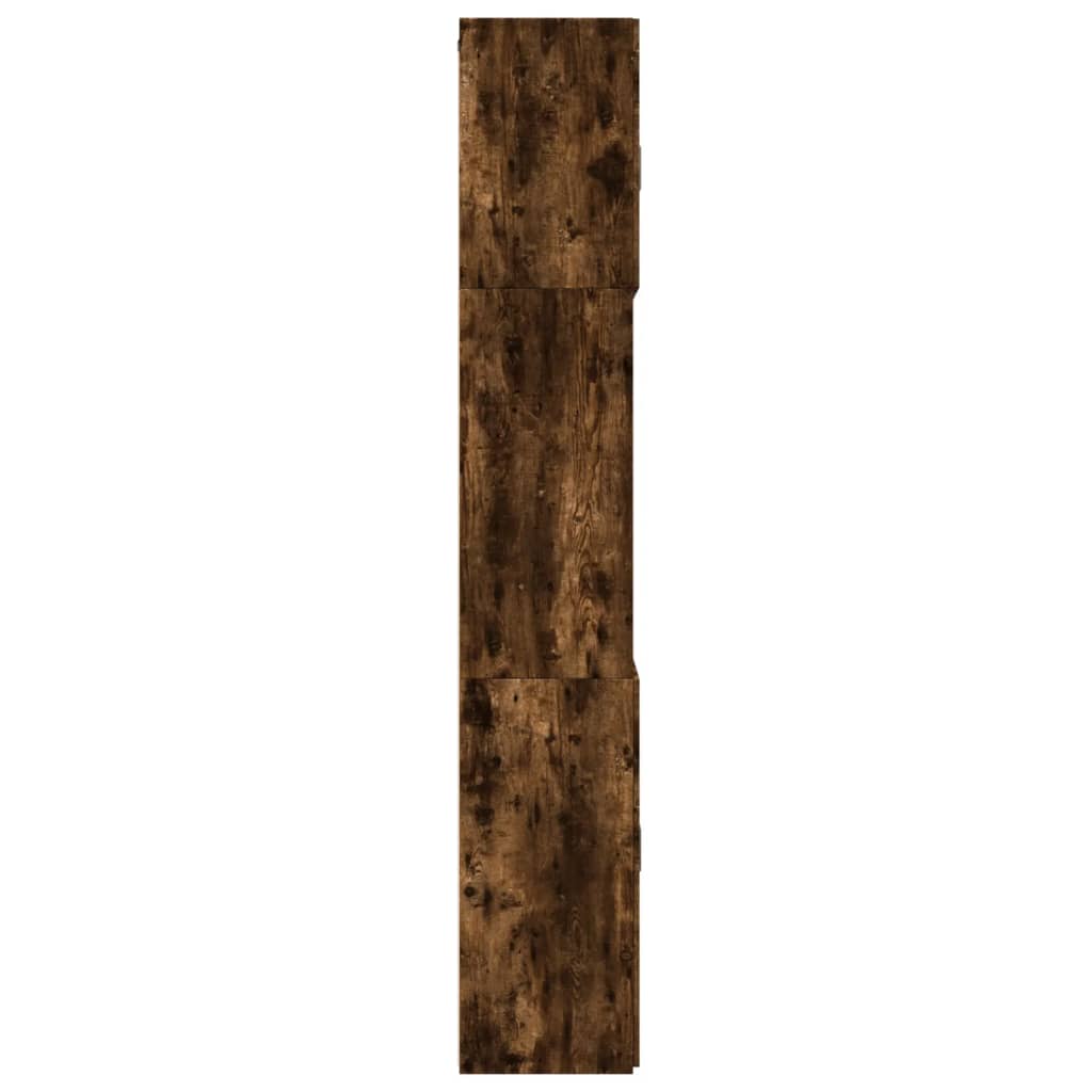 Buffet haut chêne fumé 80x42,5x249 cm bois d'ingénierie