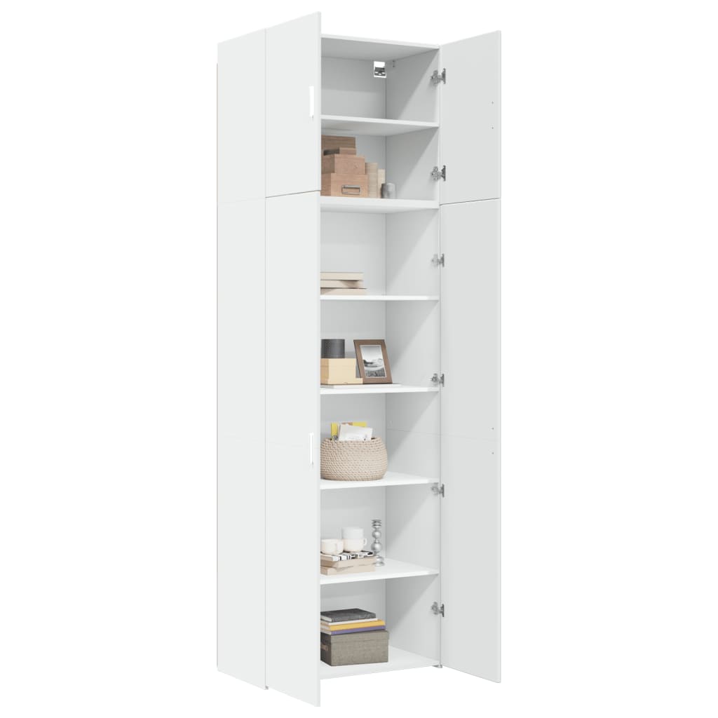 Buffet haut blanc 80x42,5x249 cm bois d'ingénierie - XIOS