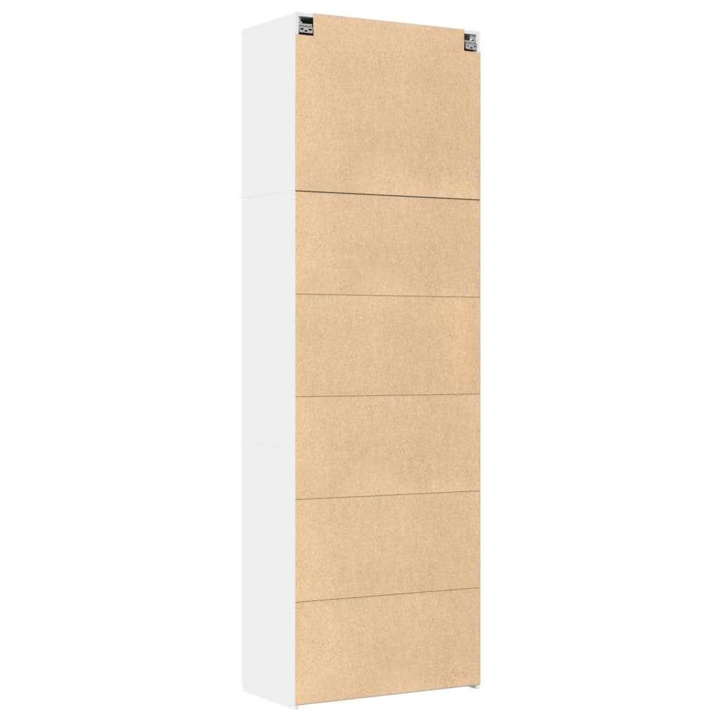 Buffet haut blanc 80x42,5x249 cm bois d'ingénierie - XIOS