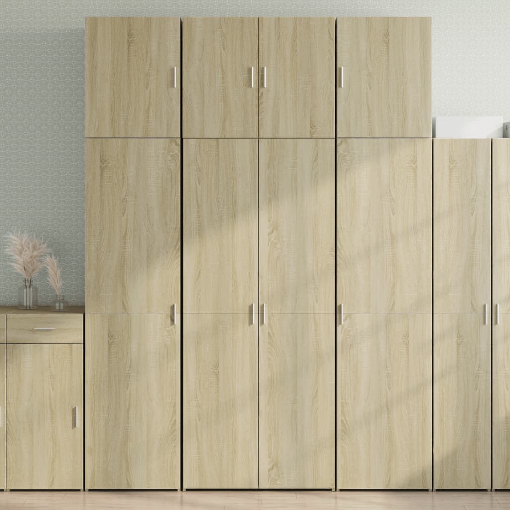 Buffet haut chêne sonoma 80x42,5x249 cm bois d'ingénierie - XIOS