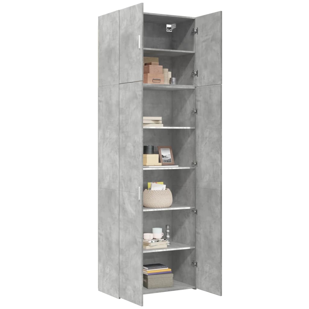 Buffet haut gris béton 80x42,5x249 cm bois d'ingénierie - XIOS