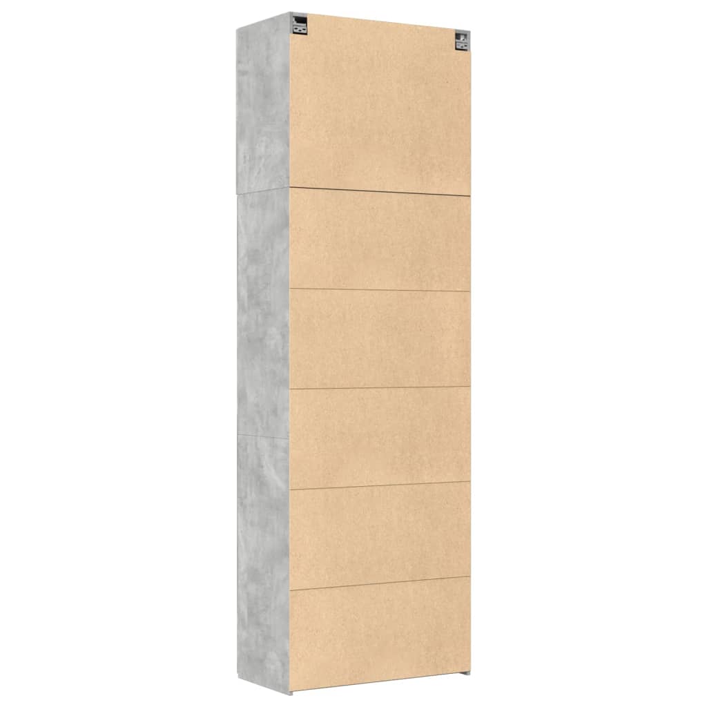 Buffet haut gris béton 80x42,5x249 cm bois d'ingénierie - XIOS