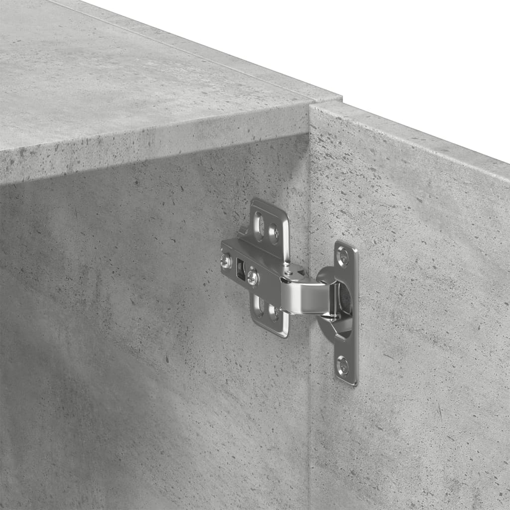 Buffet haut gris béton 80x42,5x249 cm bois d'ingénierie - XIOS