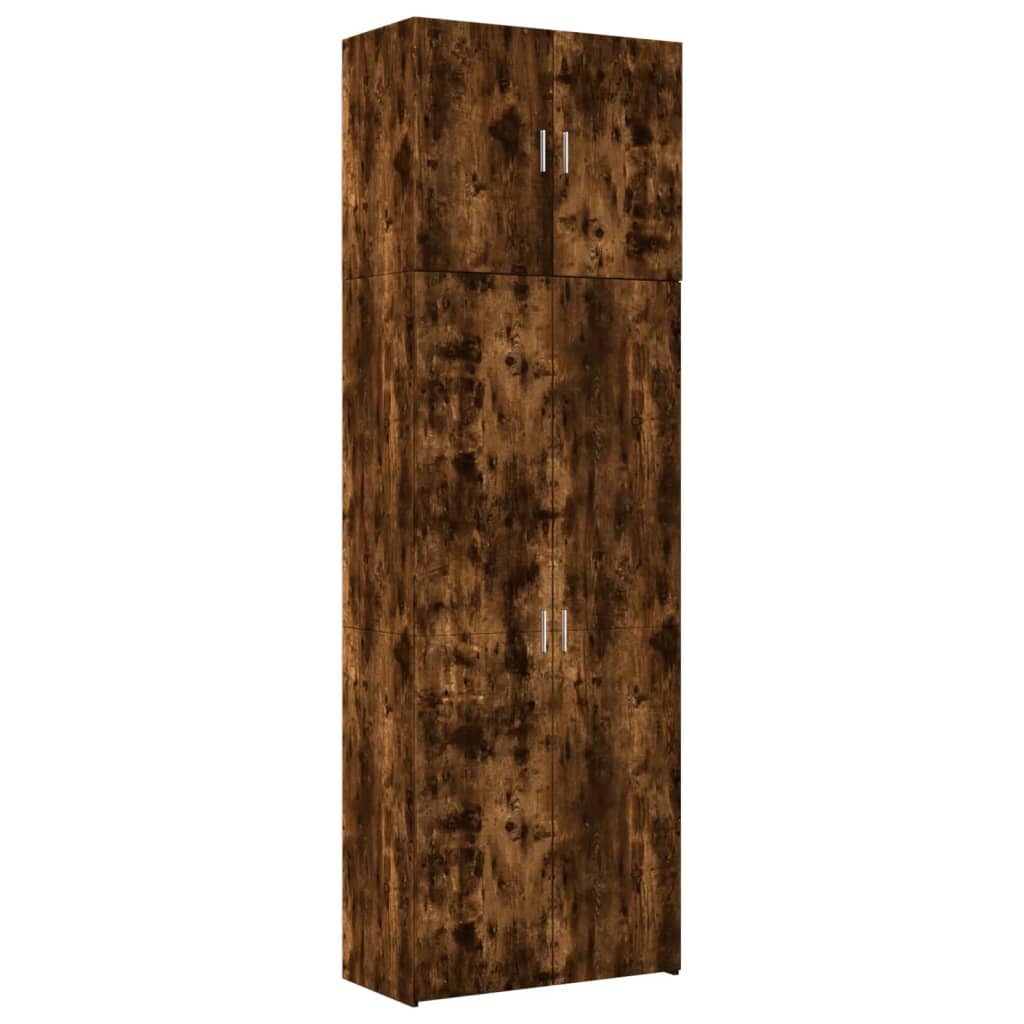 Buffet haut chêne fumé 80x42,5x249 cm bois d'ingénierie - XIOS