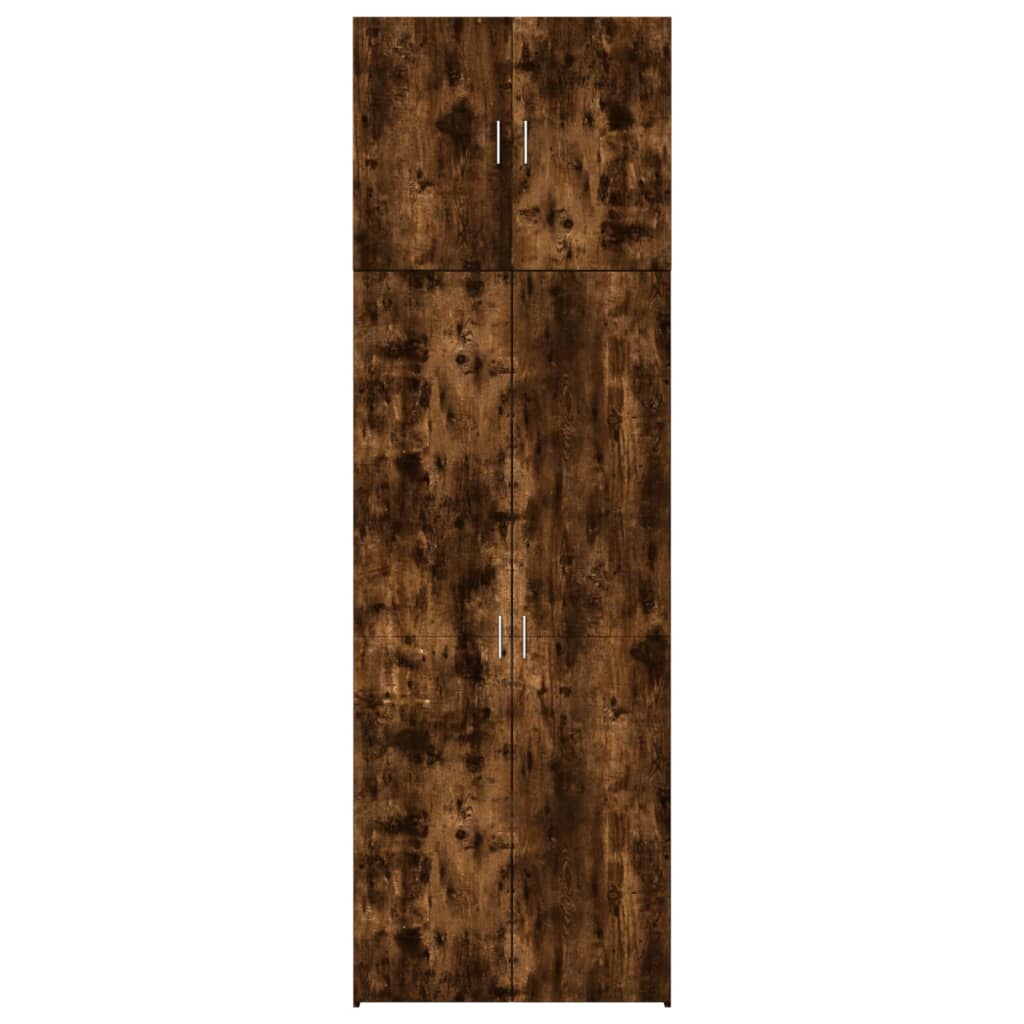 Buffet haut chêne fumé 80x42,5x249 cm bois d'ingénierie