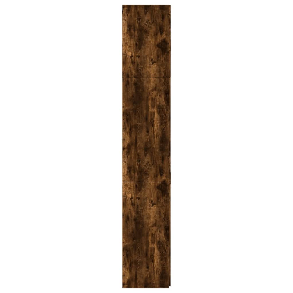 Buffet haut chêne fumé 80x42,5x249 cm bois d'ingénierie