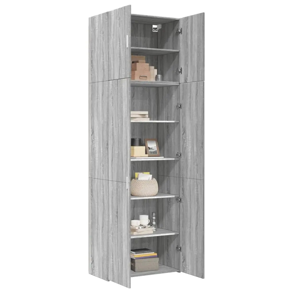 Buffet haut sonoma gris 80x42,5x249 cm bois d’ingénierie - XIOS
