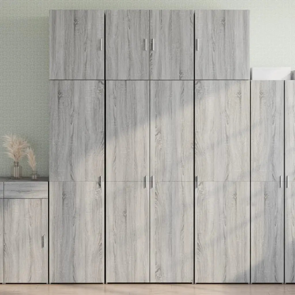Buffet haut sonoma gris 80x42,5x249 cm bois d’ingénierie - XIOS