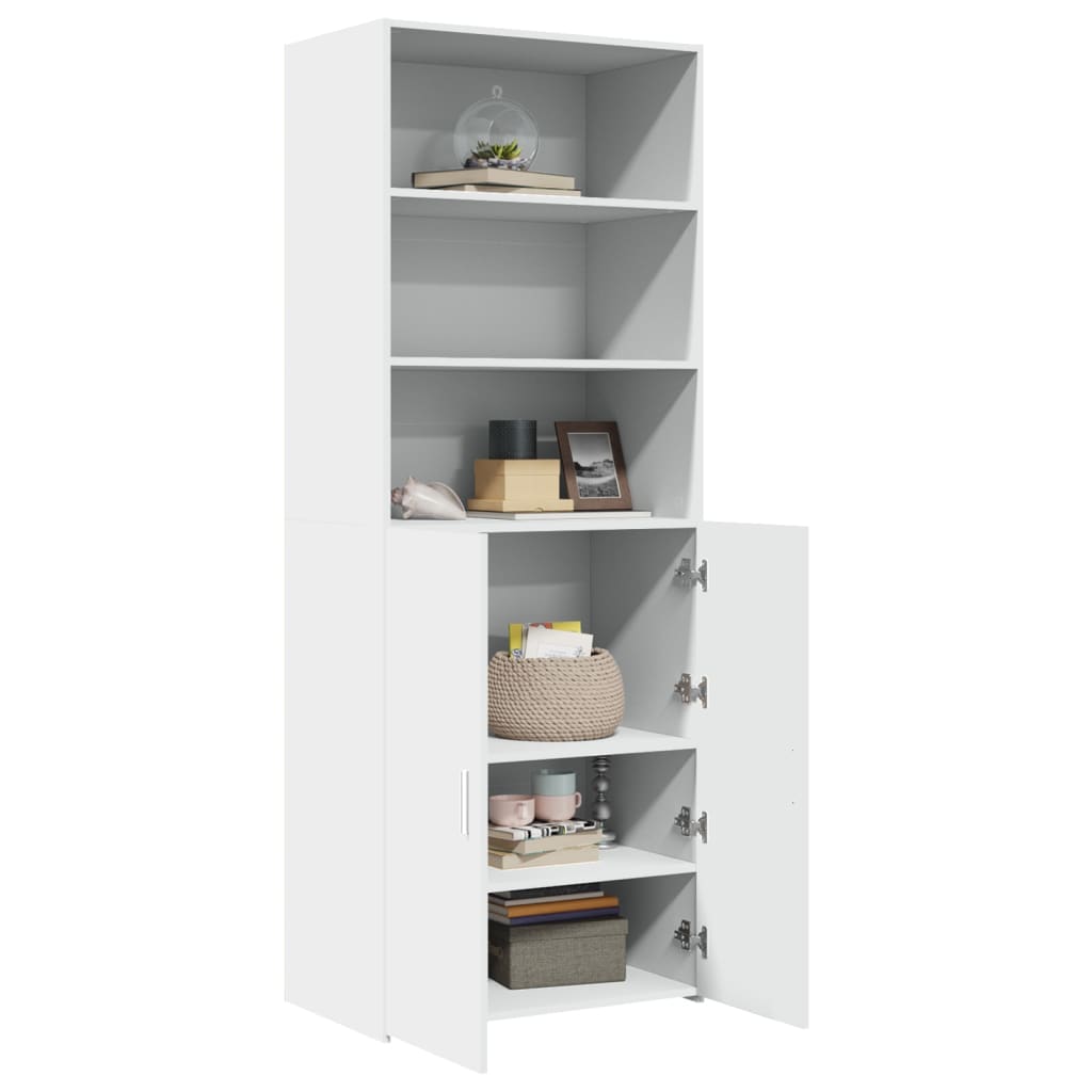 Buffet haut blanc 70x42,5x185 cm bois d'ingénierie - XIOS