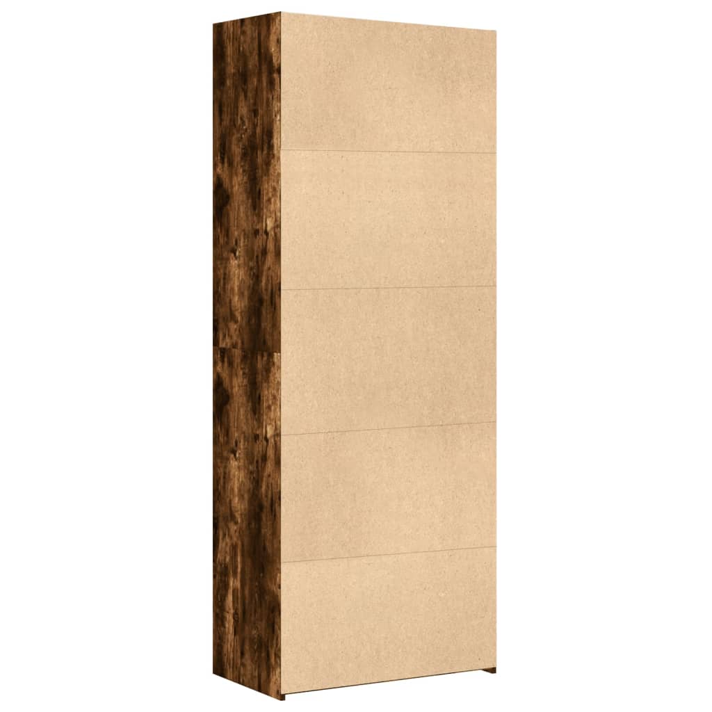 Buffet haut chêne fumé 70x42,5x185 cm bois d'ingénierie - XIOS