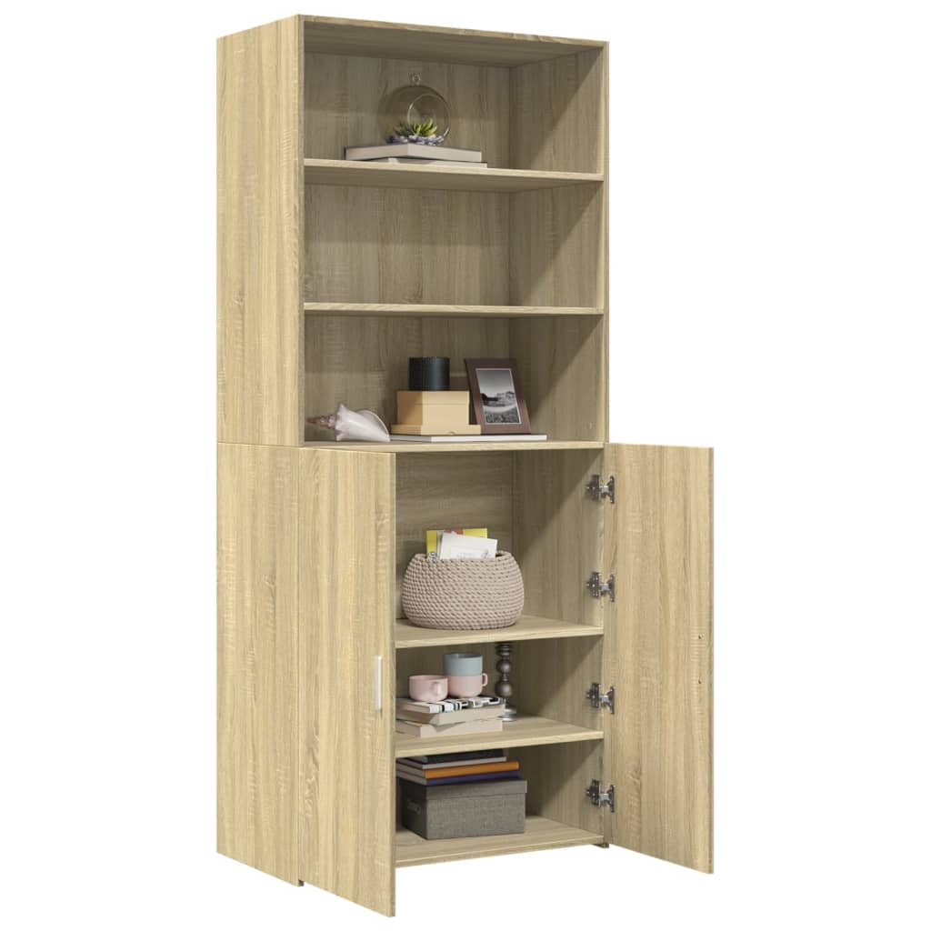 Buffet haut chêne sonoma 80x42,5x185 cm bois d'ingénierie - XIOS