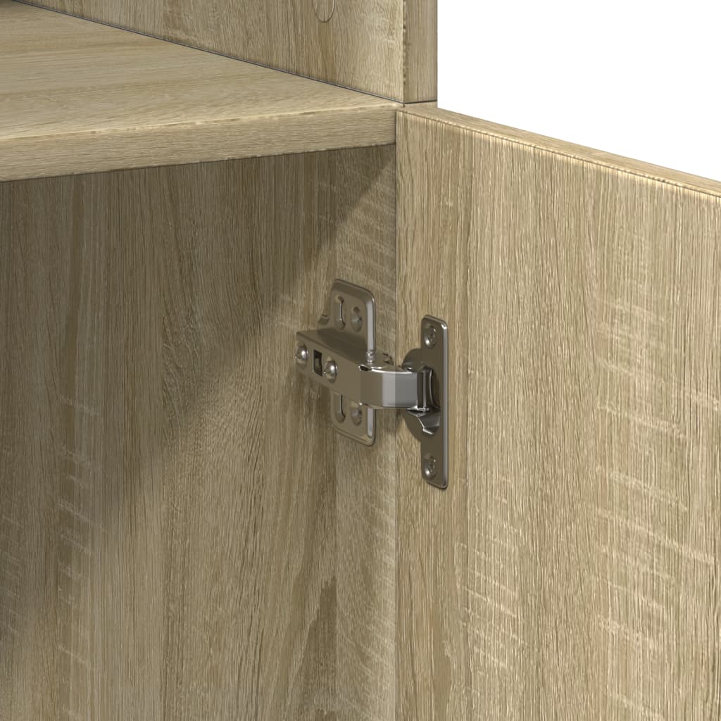 Buffet haut chêne sonoma 80x42,5x185 cm bois d'ingénierie - XIOS
