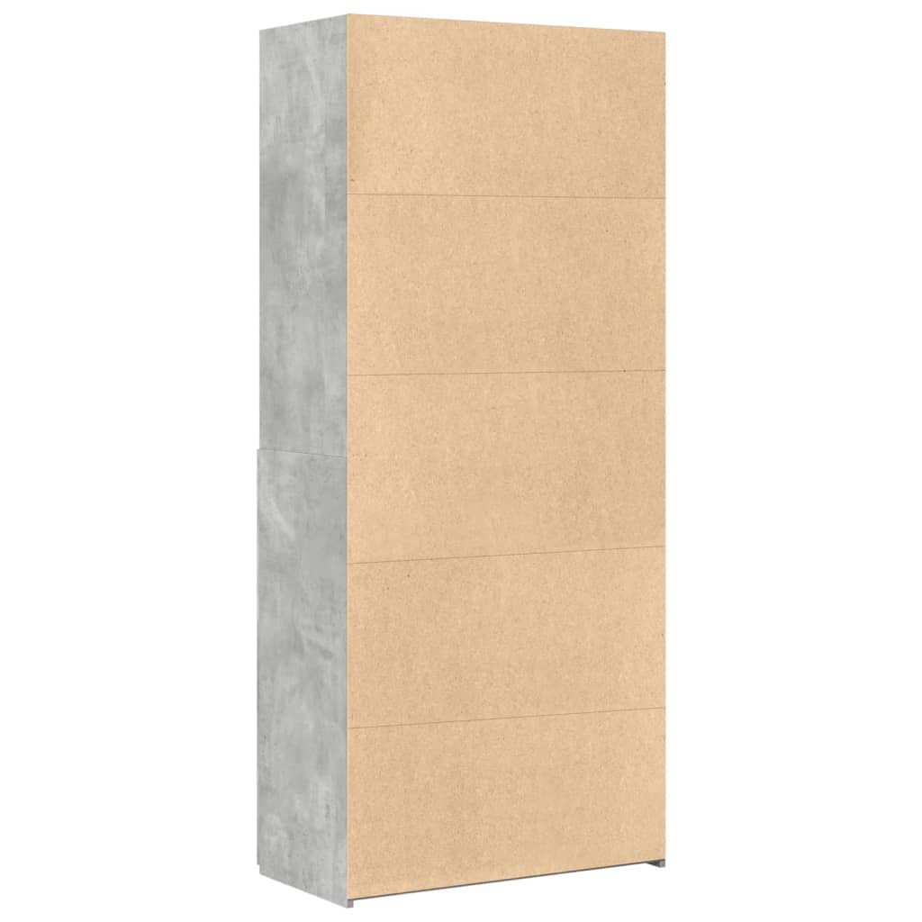 Buffet haut gris béton 80x42,5x185 cm bois d'ingénierie