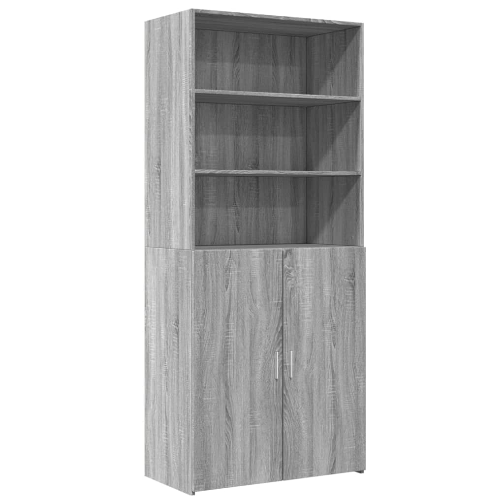Buffet haut sonoma gris 80x42,5x185 cm bois d'ingénierie - XIOS