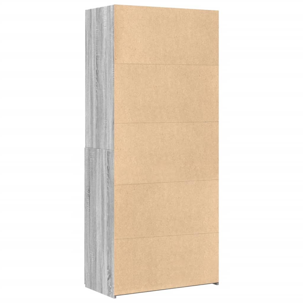 Buffet haut sonoma gris 80x42,5x185 cm bois d'ingénierie - XIOS