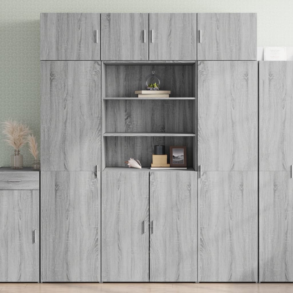 Buffet haut sonoma gris 80x42,5x185 cm bois d'ingénierie - XIOS