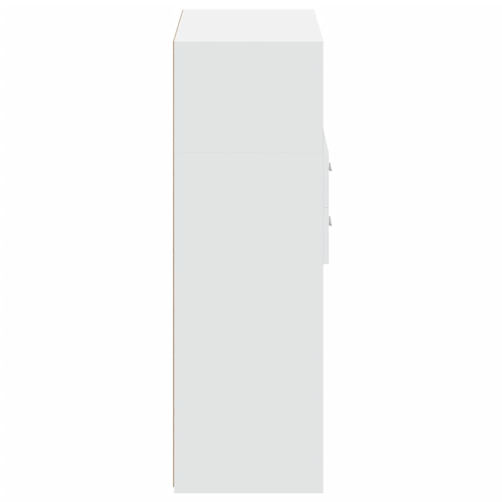 Buffet haut blanc 80x42,5x124 cm bois d'ingénierie - XIOS