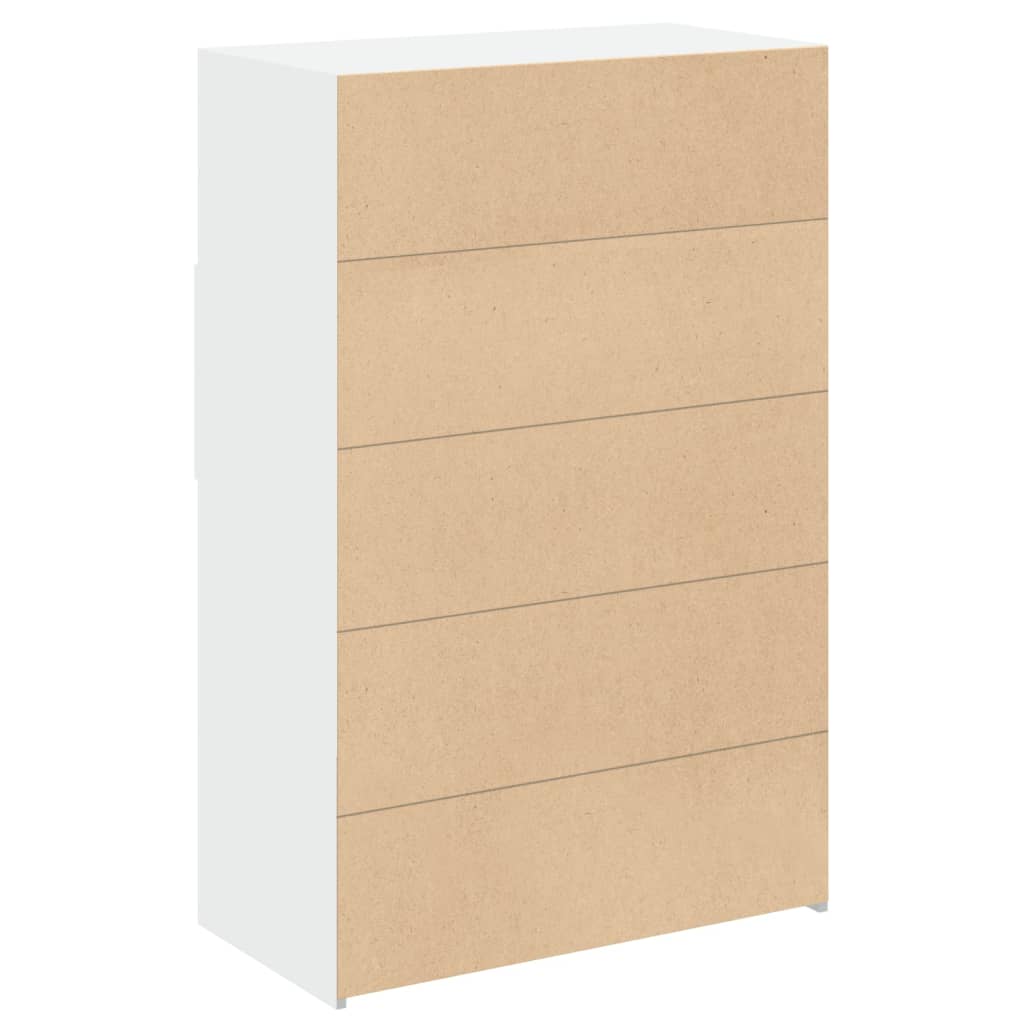 Buffet haut blanc 80x42,5x124 cm bois d'ingénierie - XIOS