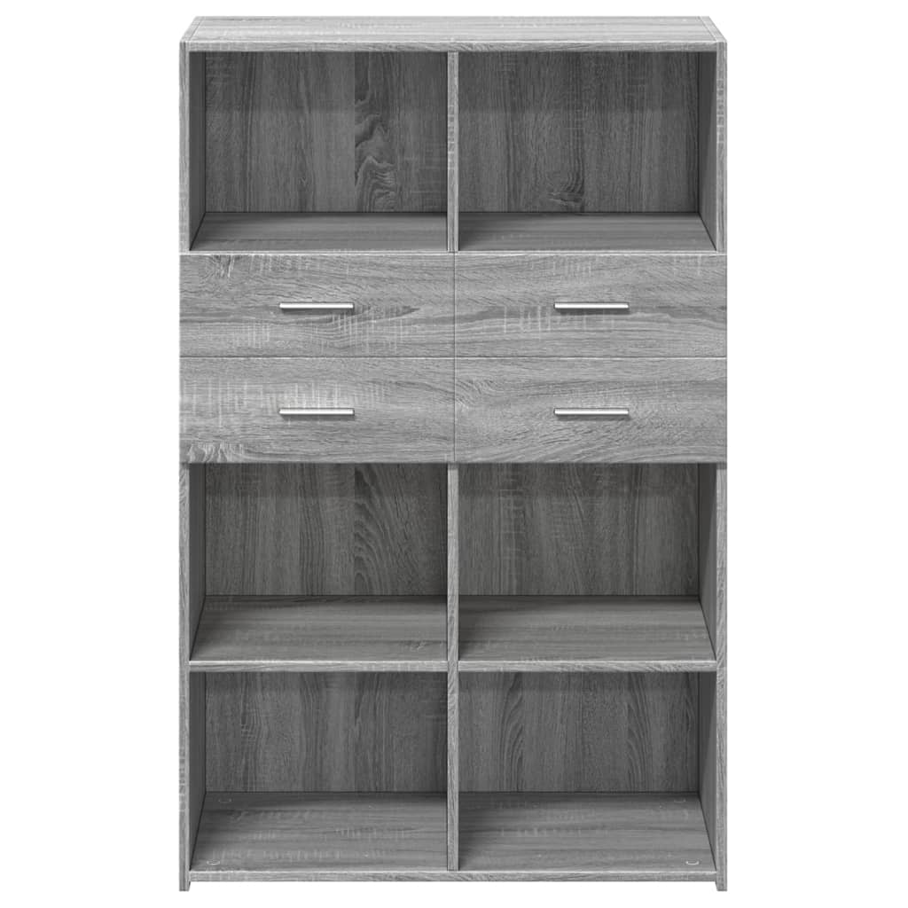 Buffet haut sonoma gris 80x42,5x124 cm bois d'ingénierie - XIOS