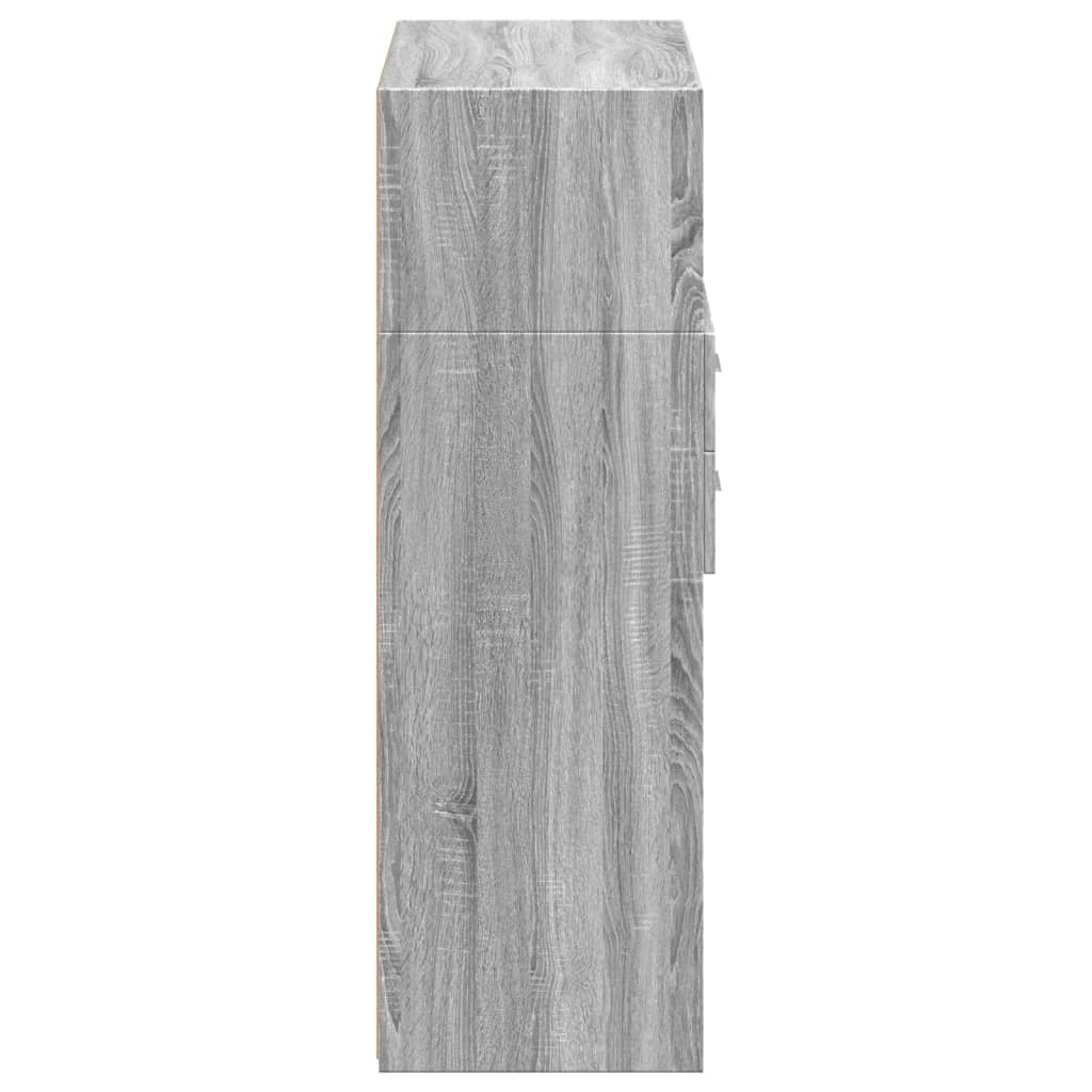 Buffet haut sonoma gris 80x42,5x124 cm bois d'ingénierie - XIOS