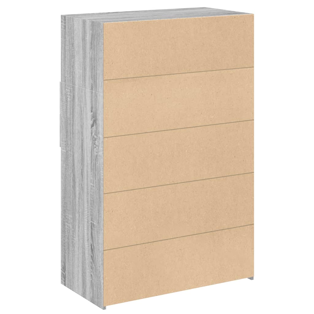 Buffet haut sonoma gris 80x42,5x124 cm bois d'ingénierie - XIOS