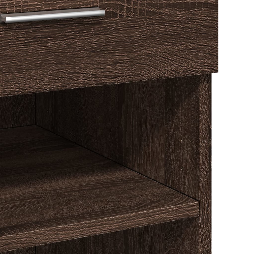 Buffet haut chêne marron 80x42,5x124 cm bois d'ingénierie - XIOS