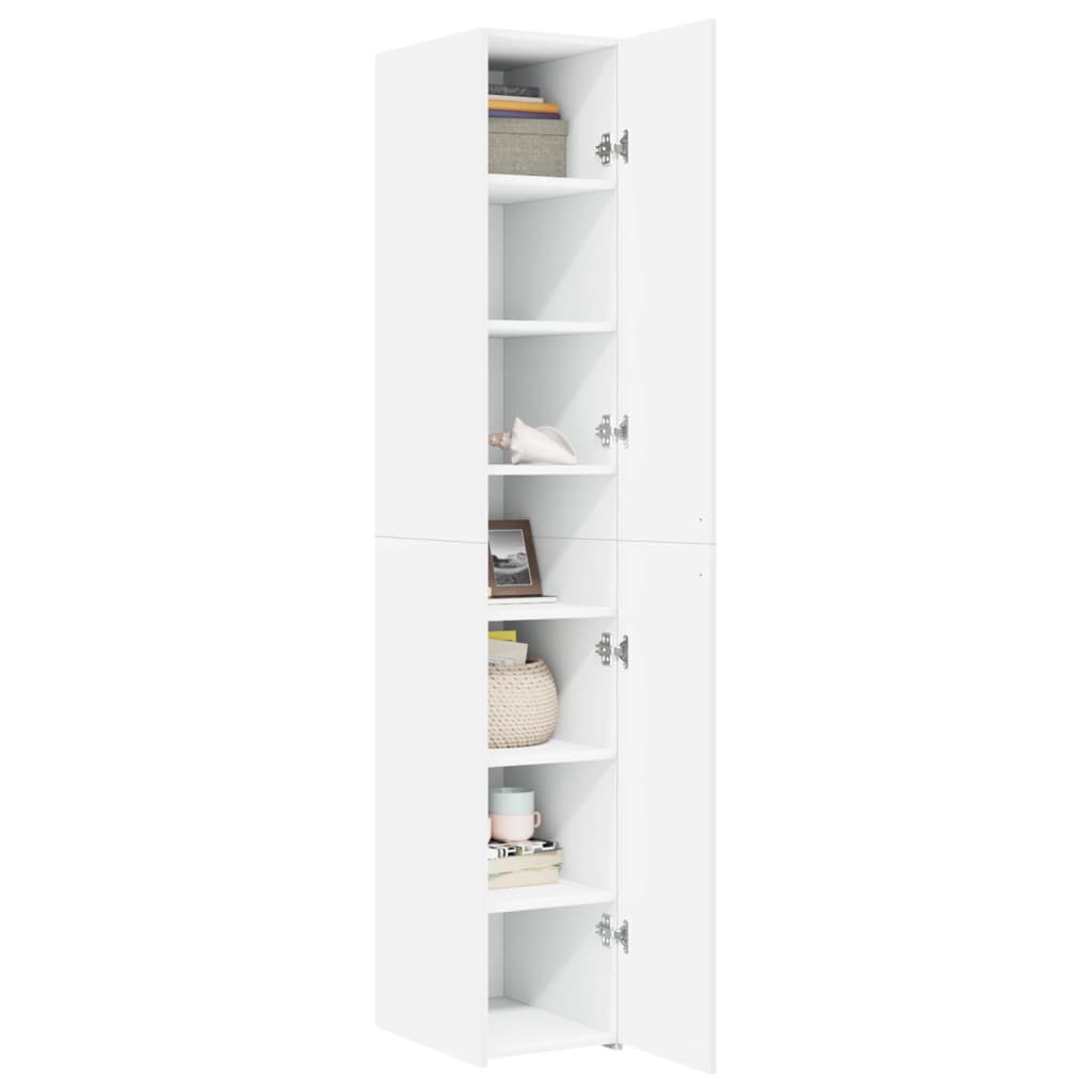 Buffet haut blanc 30x42,5x185 cm bois d'ingénierie - XIOS