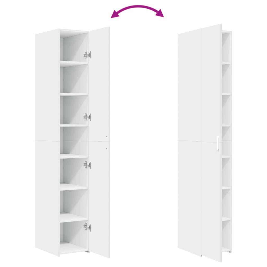 Buffet haut blanc 30x42,5x185 cm bois d'ingénierie - XIOS