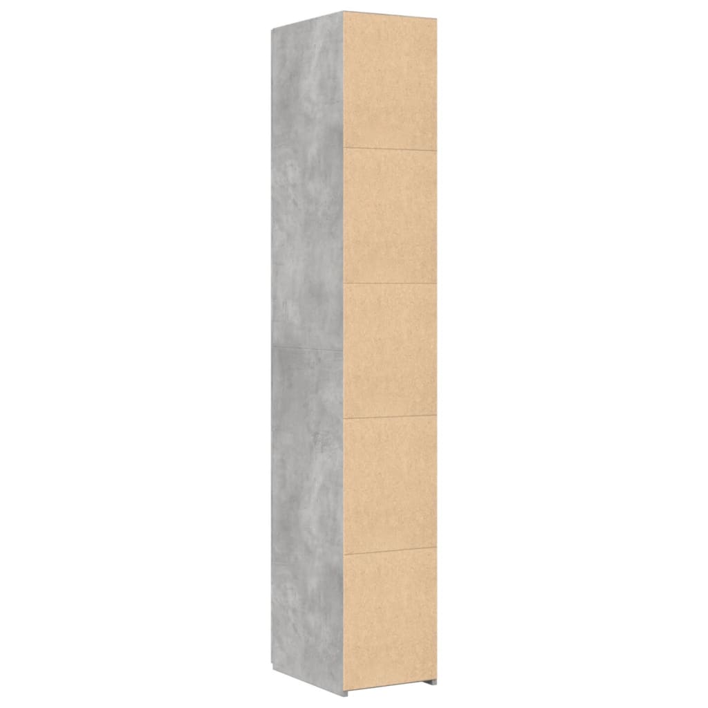 Buffet haut gris béton 30x42,5x185 cm bois d'ingénierie - XIOS