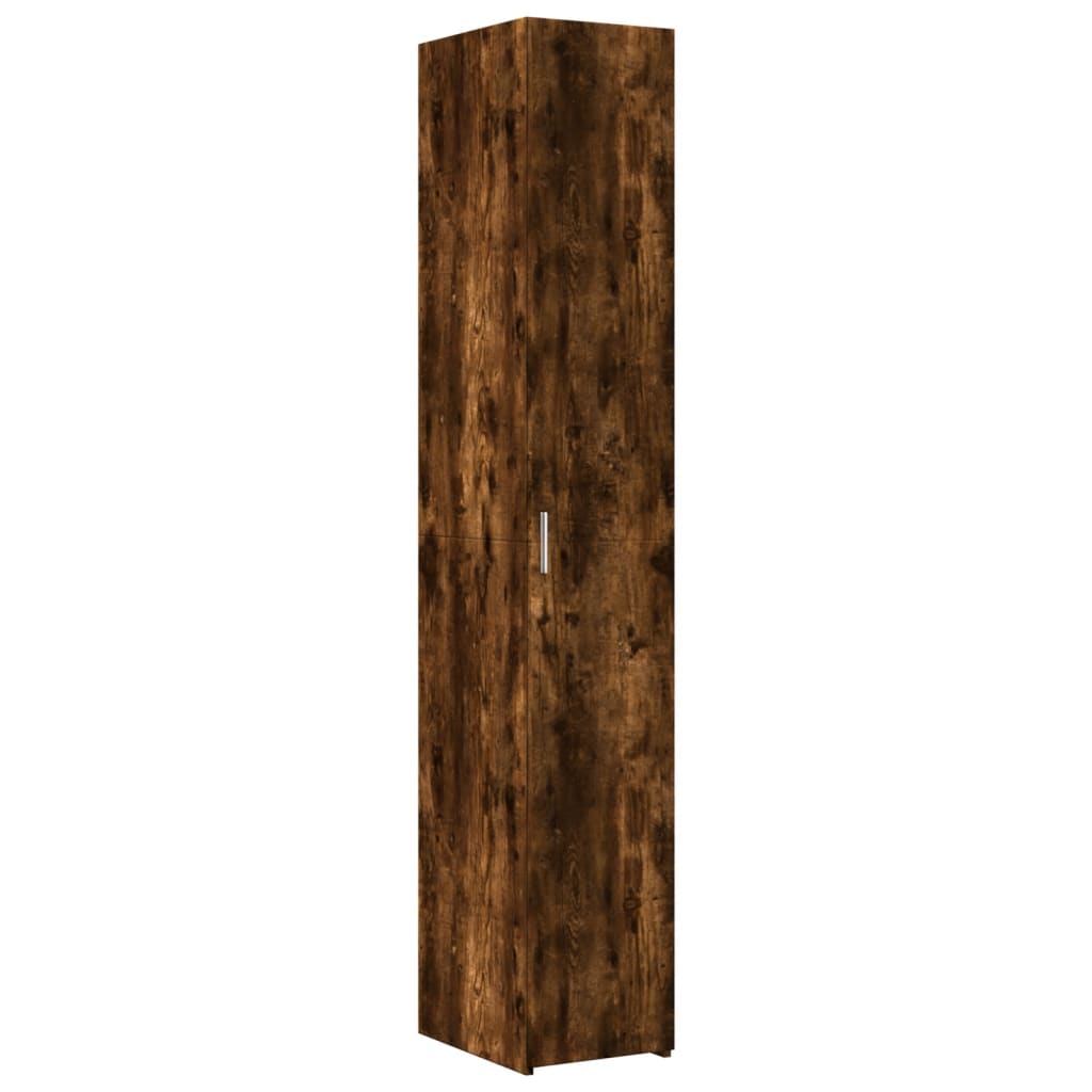 Buffet haut chêne fumé 30x42,5x185 cm bois d'ingénierie - XIOS