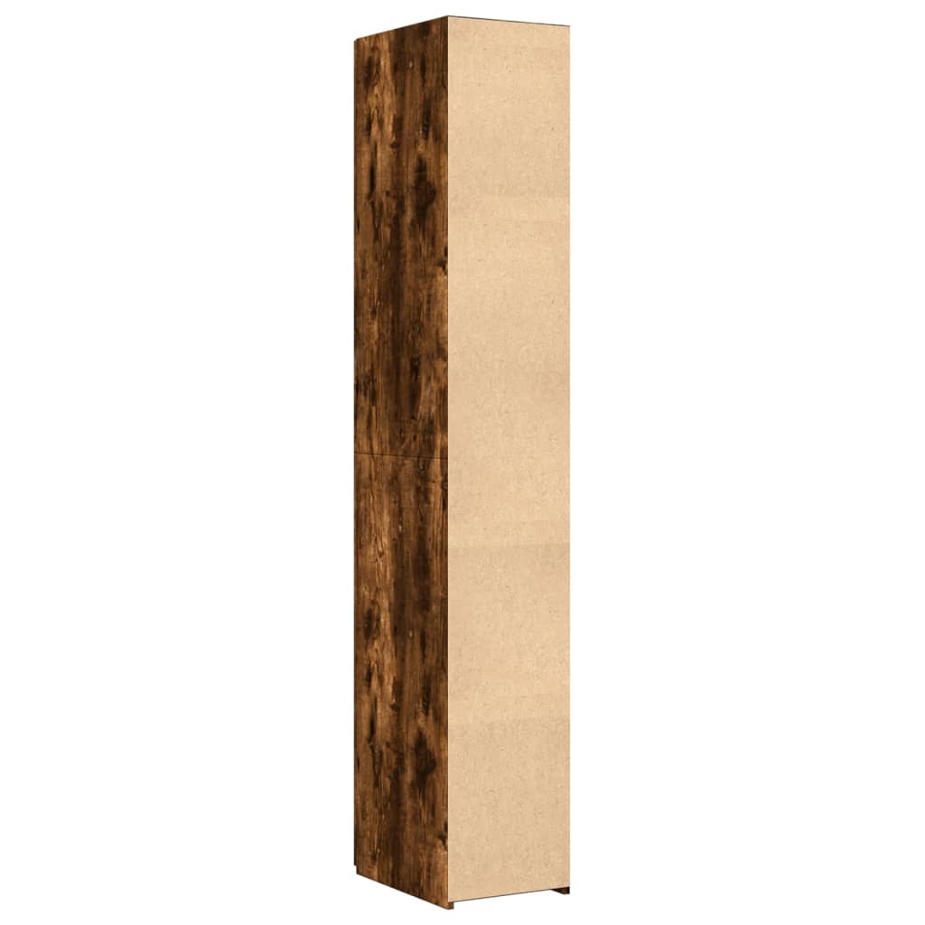 Buffet haut chêne fumé 30x42,5x185 cm bois d'ingénierie - XIOS