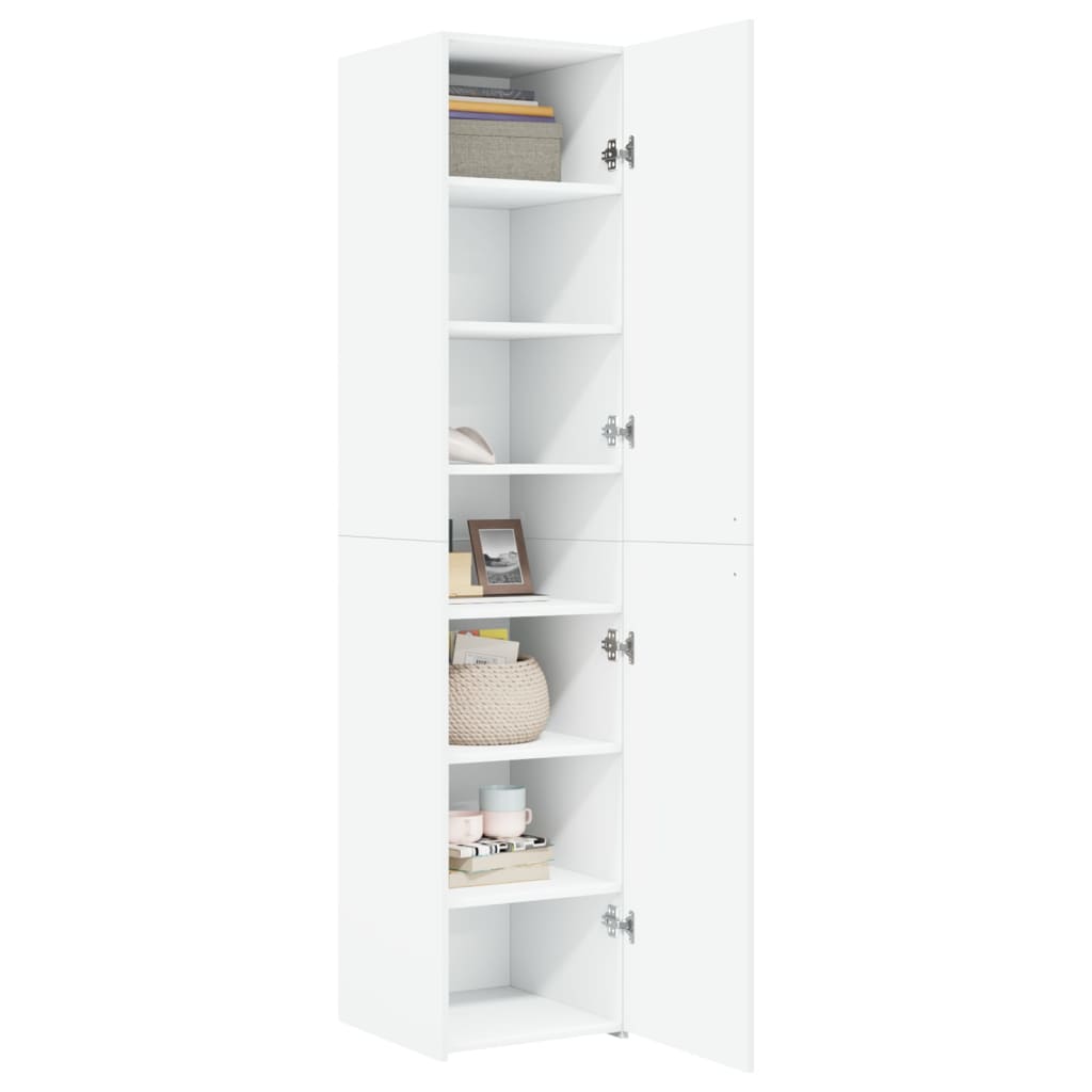 Buffet haut blanc 40x42,5x185 cm bois d'ingénierie - XIOS