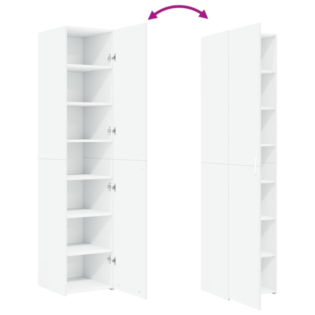 Buffet haut blanc 40x42,5x185 cm bois d'ingénierie - XIOS