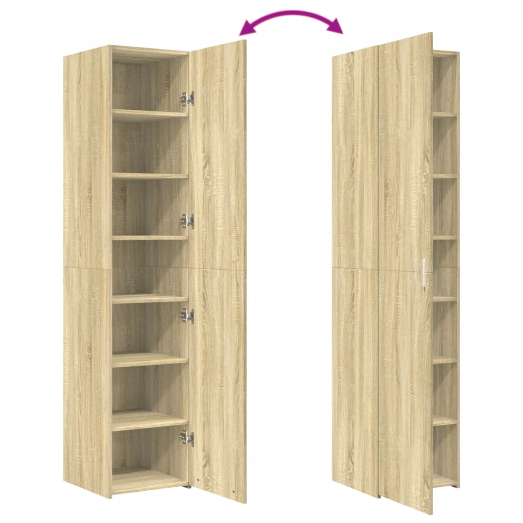 Buffet haut chêne sonoma 40x42,5x185 cm bois d'ingénierie - XIOS