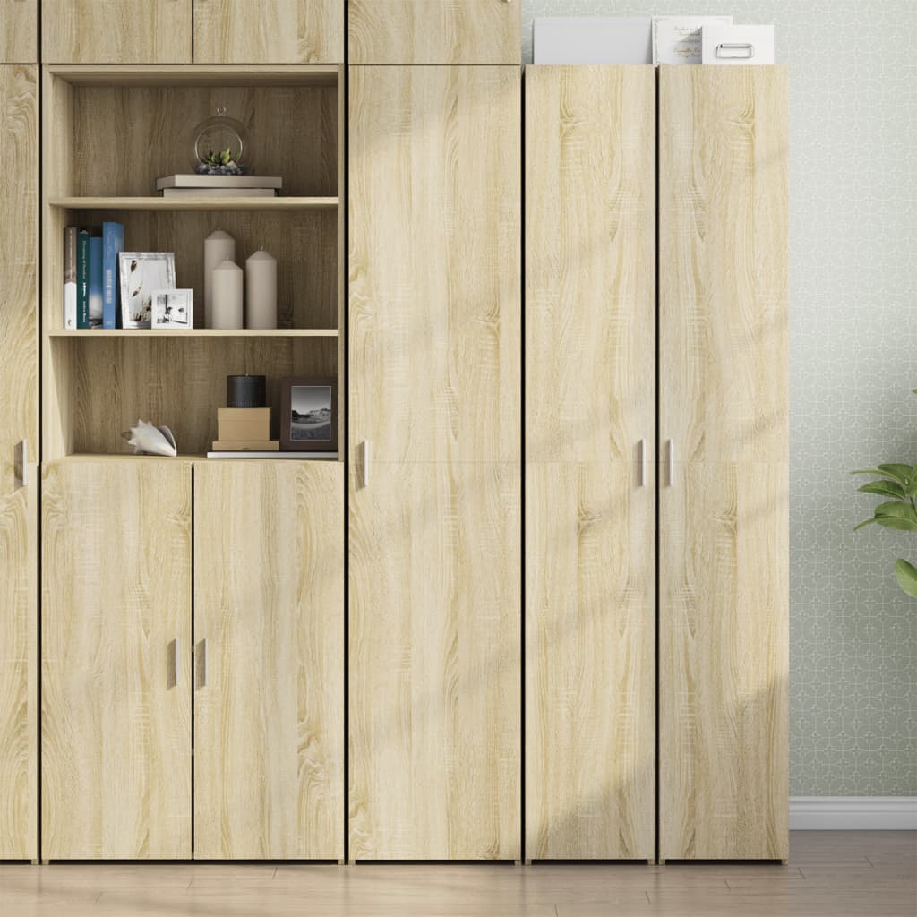 Buffet haut chêne sonoma 40x42,5x185 cm bois d'ingénierie - XIOS